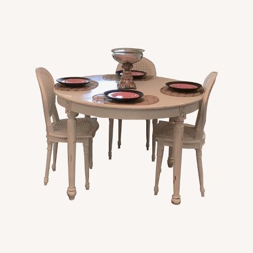 Used White French Chic Round Table Set for sale on AptDeco