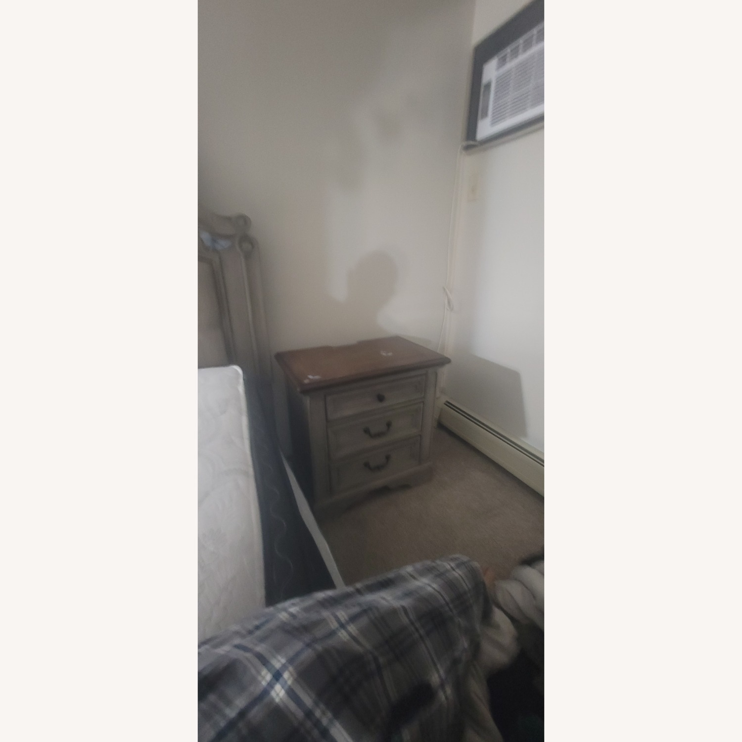 Light Gray Wood Nightstand - image-3