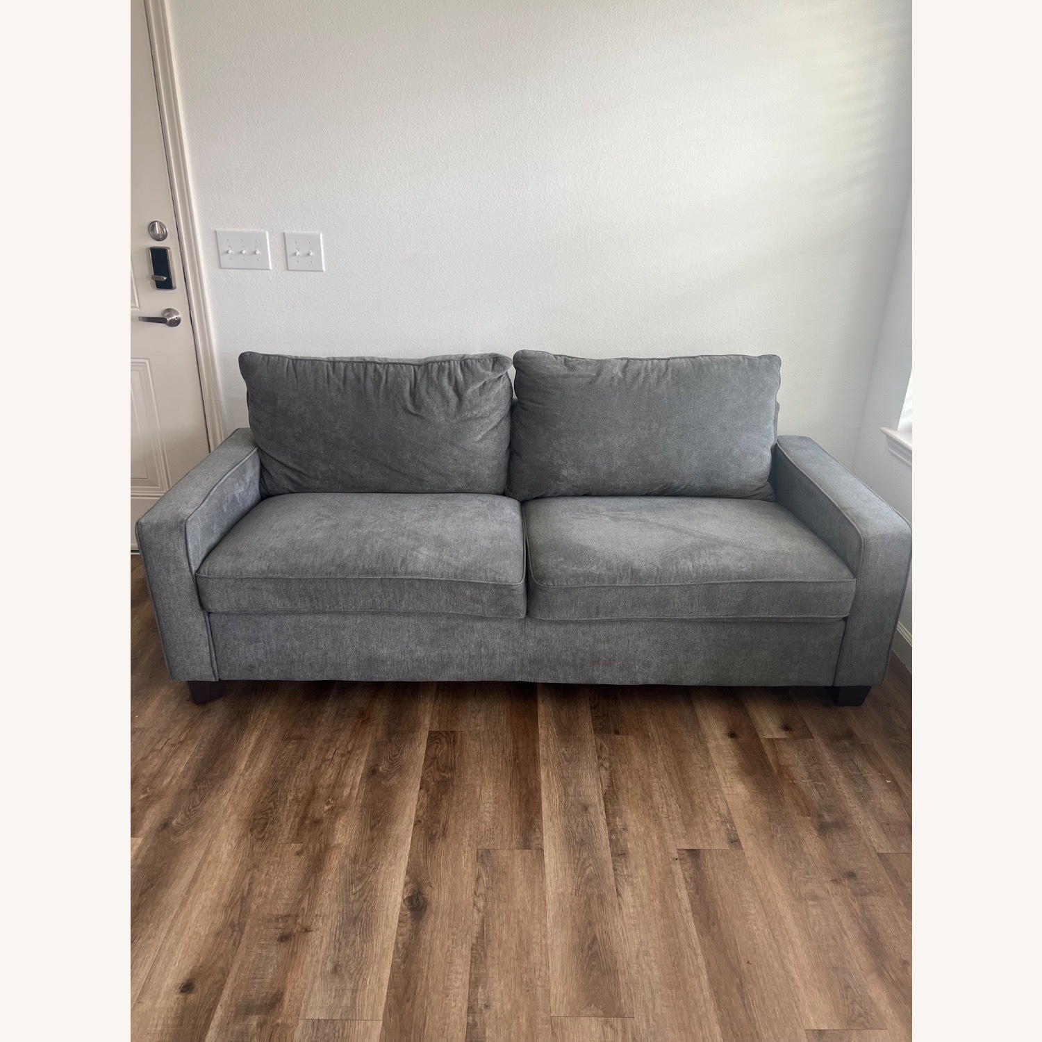 Living Spaces Light Gray Fabric 3+ Seater Sofa - image-2