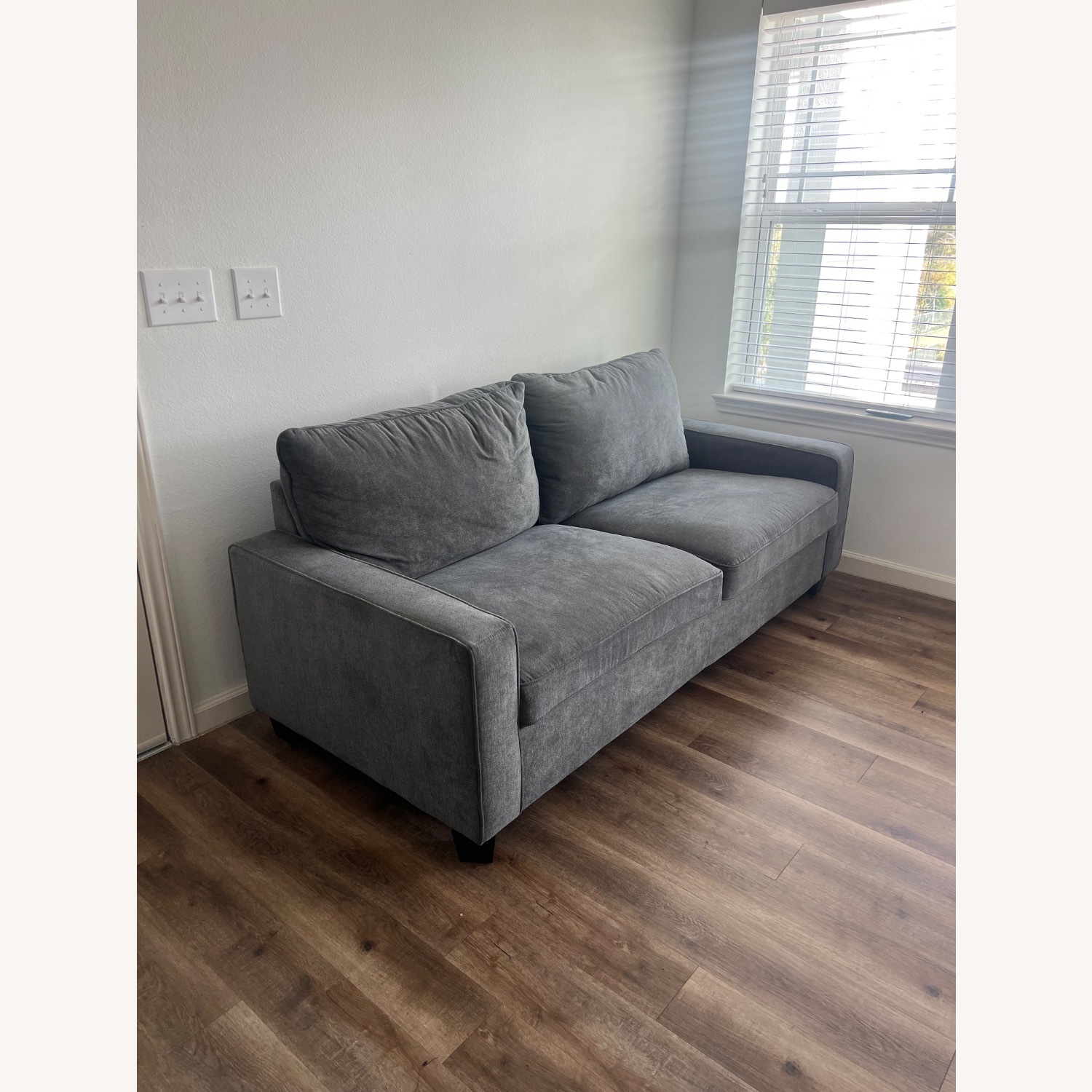 Living Spaces Light Gray Fabric 3+ Seater Sofa - image-3