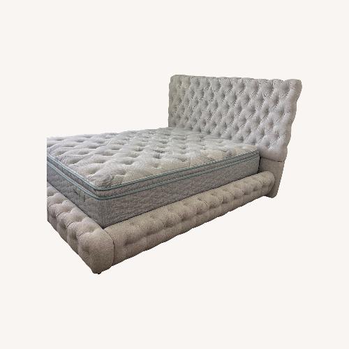 Used Living Spaces Light Gray Fabric Headboard for sale on AptDeco