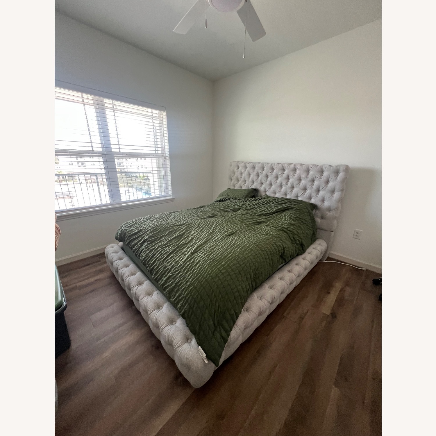 Living Spaces Light Gray Fabric Headboard - image-2