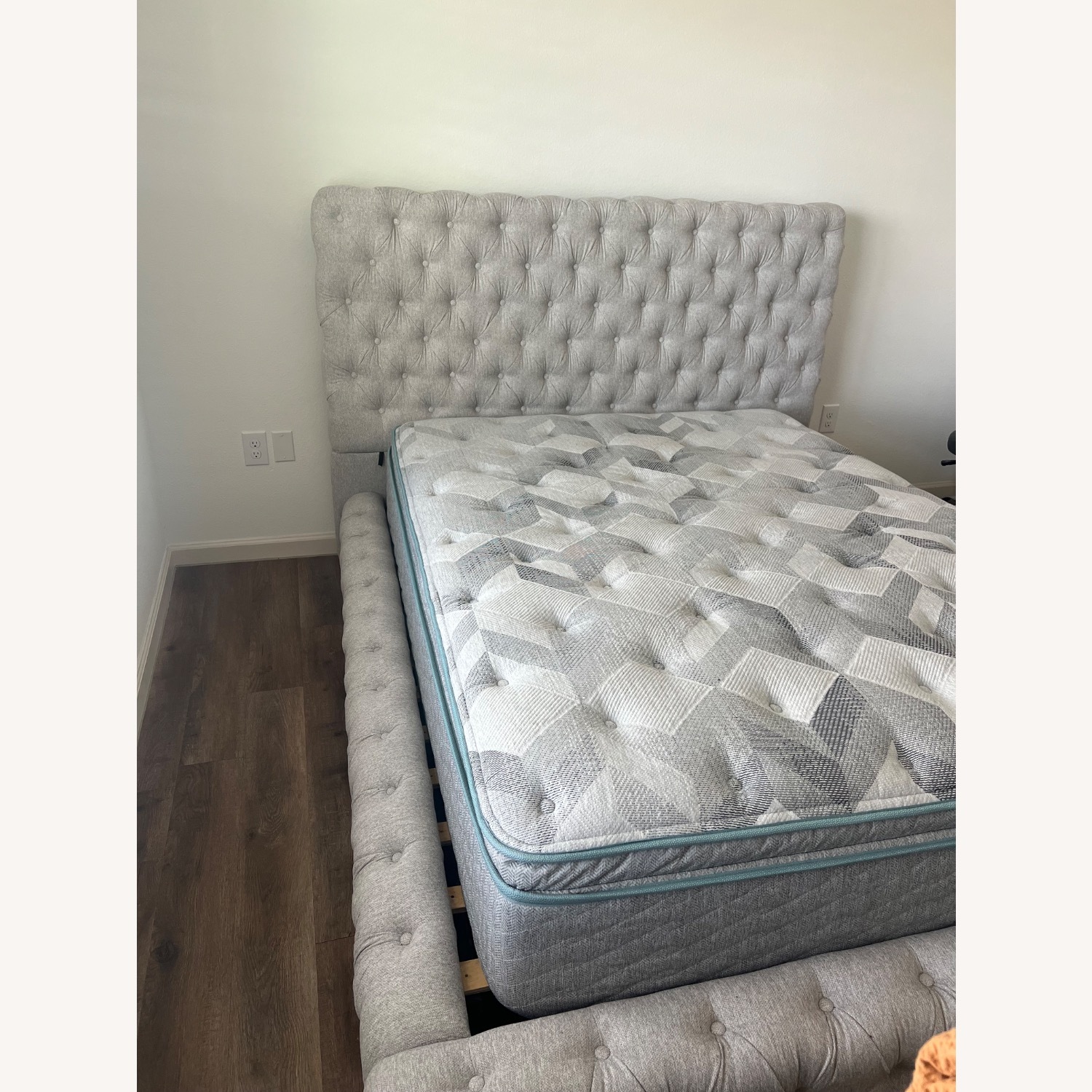 Living Spaces Light Gray Fabric Headboard - image-3