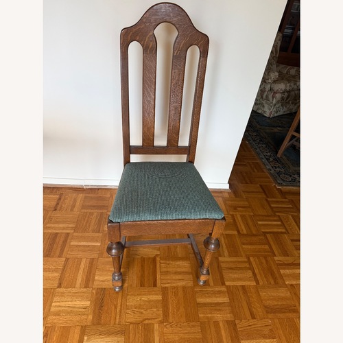 Used Dark Brown Dining Chairs with Fabric Seats for sale on AptDeco