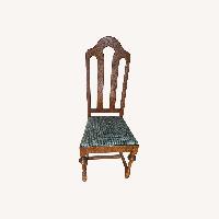 Dark Brown Dining Chairs with Fabric Seats