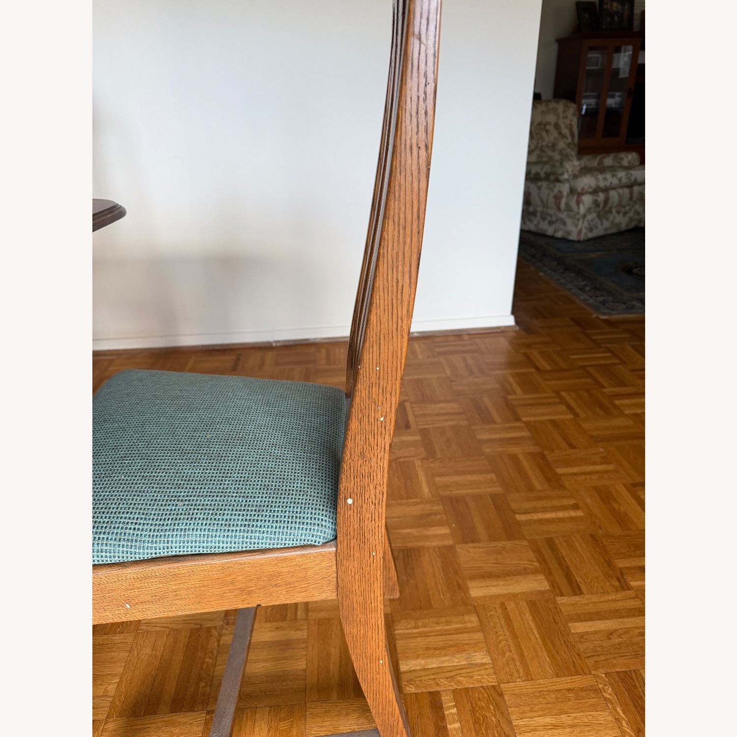 Dark Brown Dining Chairs with Fabric Seats - image-3