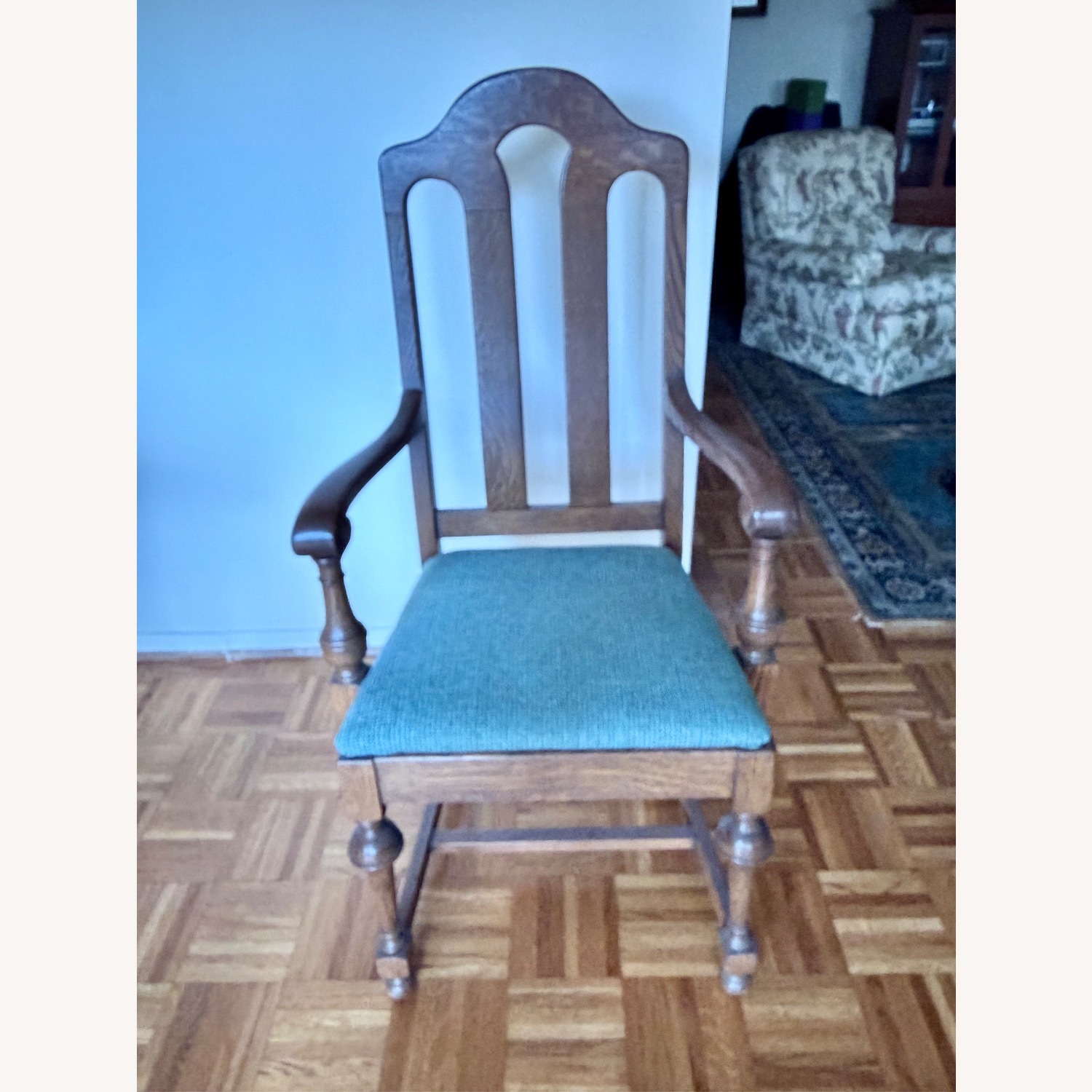 Dark Brown Dining Chairs with Fabric Seats - image-2