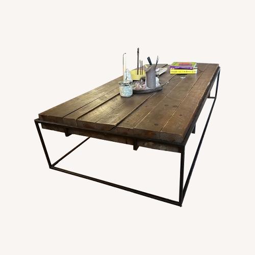Used Large Wood/Metal Coffee Table for sale on AptDeco