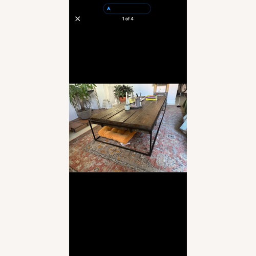 Used Large Wood/Metal Coffee Table for sale on AptDeco