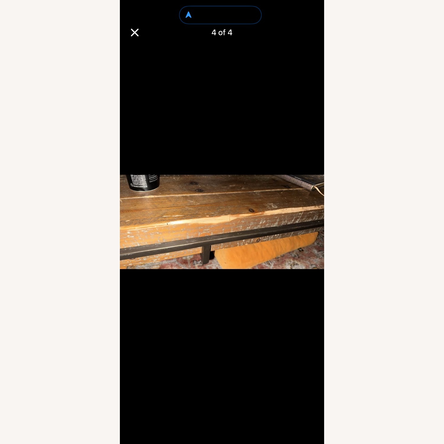 Large Wood/Metal Coffee Table - image-4