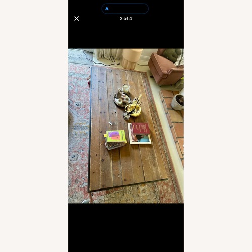 Used Large Wood/Metal Coffee Table for sale on AptDeco