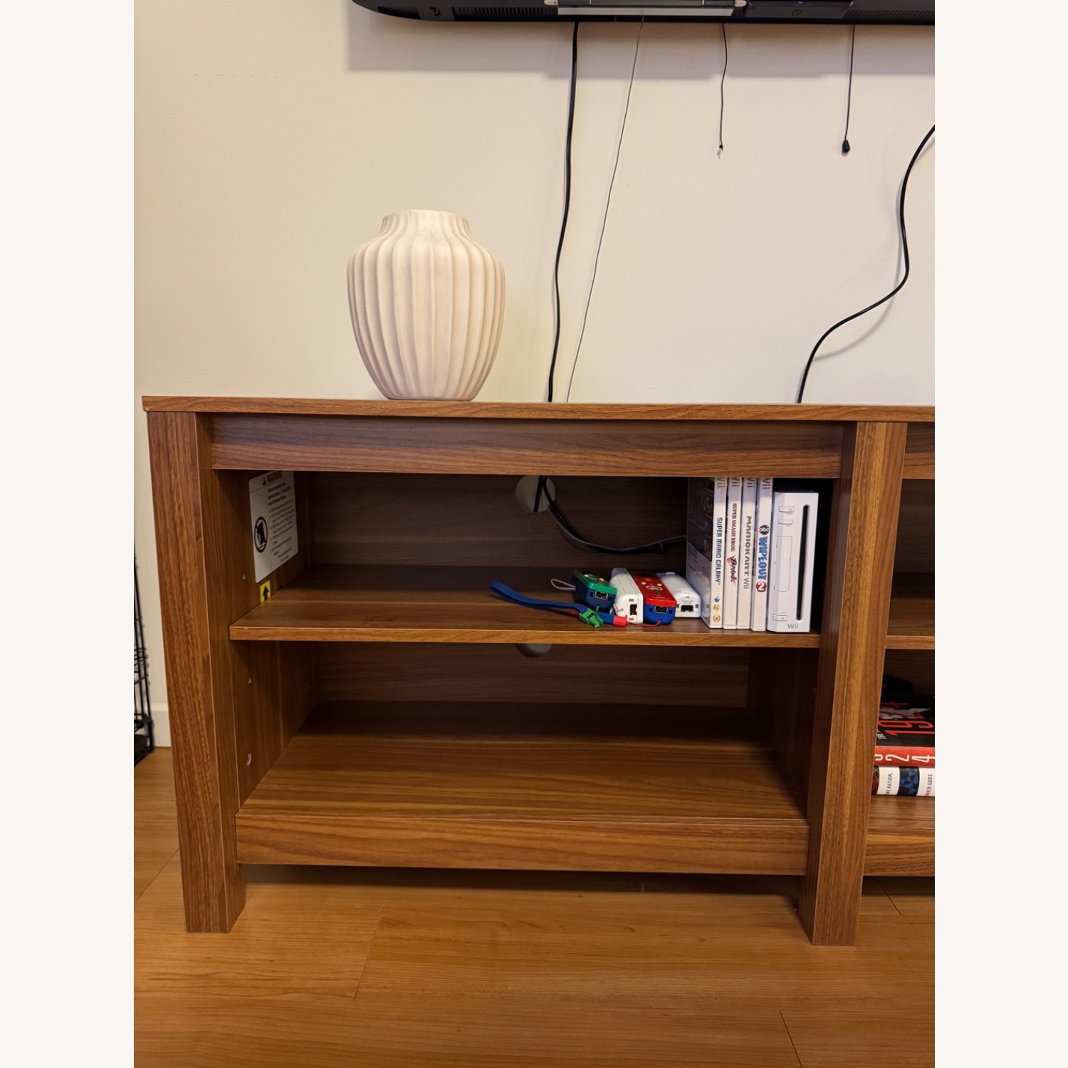 Wade Logan Light Brown Wood Media Storage - image-4