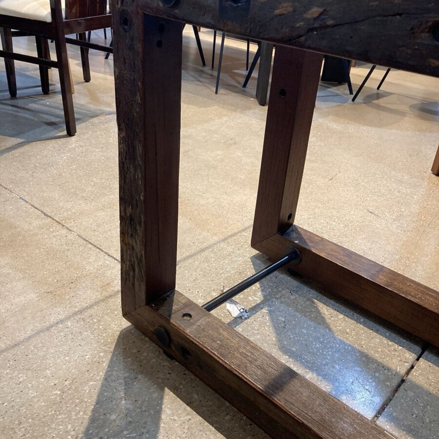 Reclaimed Brazilian Wood w/ Glass Top Dining Table - image-8