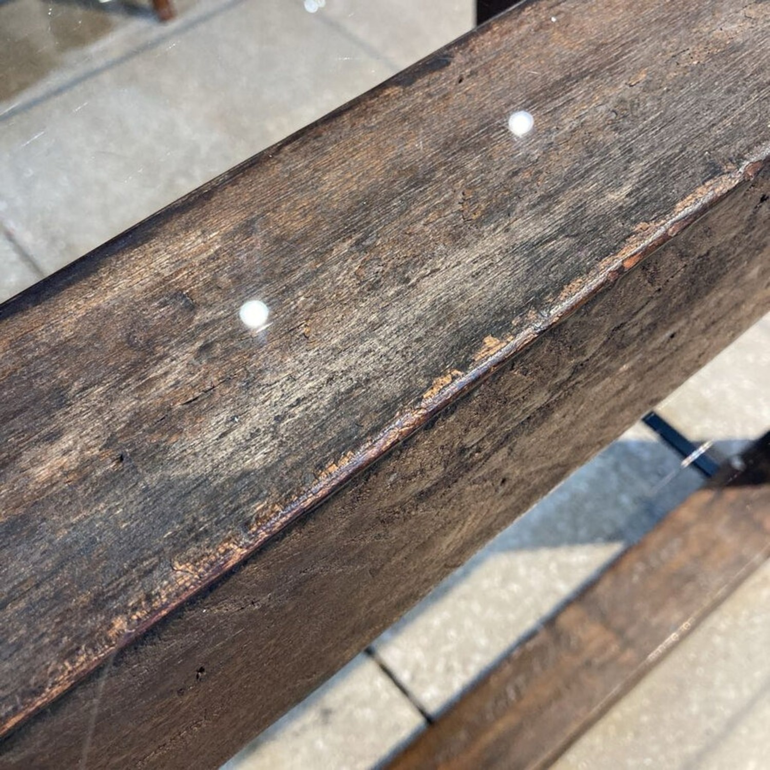 Reclaimed Brazilian Wood w/ Glass Top Dining Table - image-6