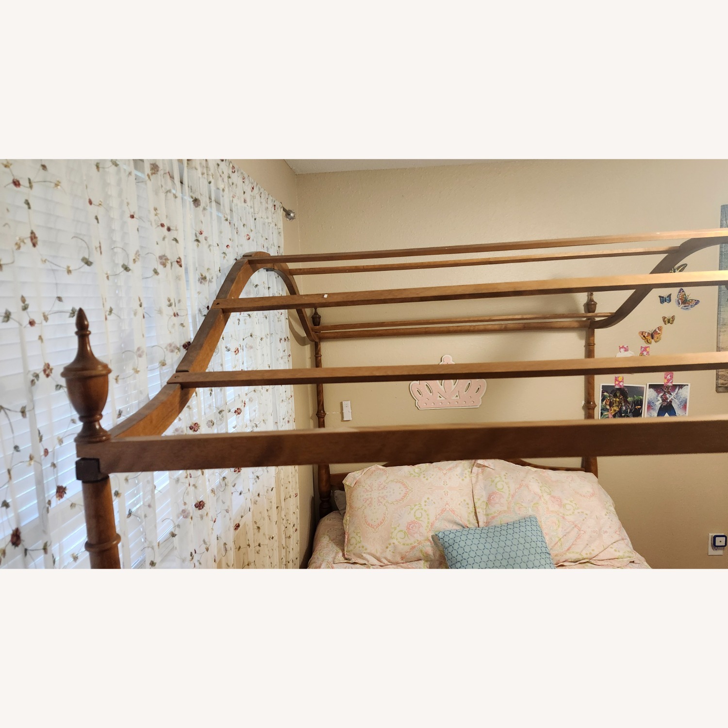 Ethan Allen Light Brown Wood Full Bed - image-2