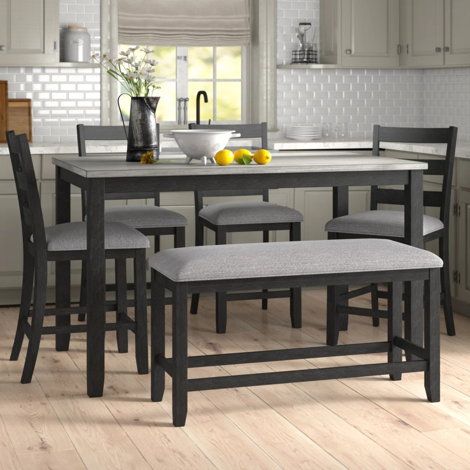 Dark Brown Wood Dining Sets - image-0