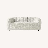 CB2 Fitz 72.5" Channeled White Boucle Loveseat