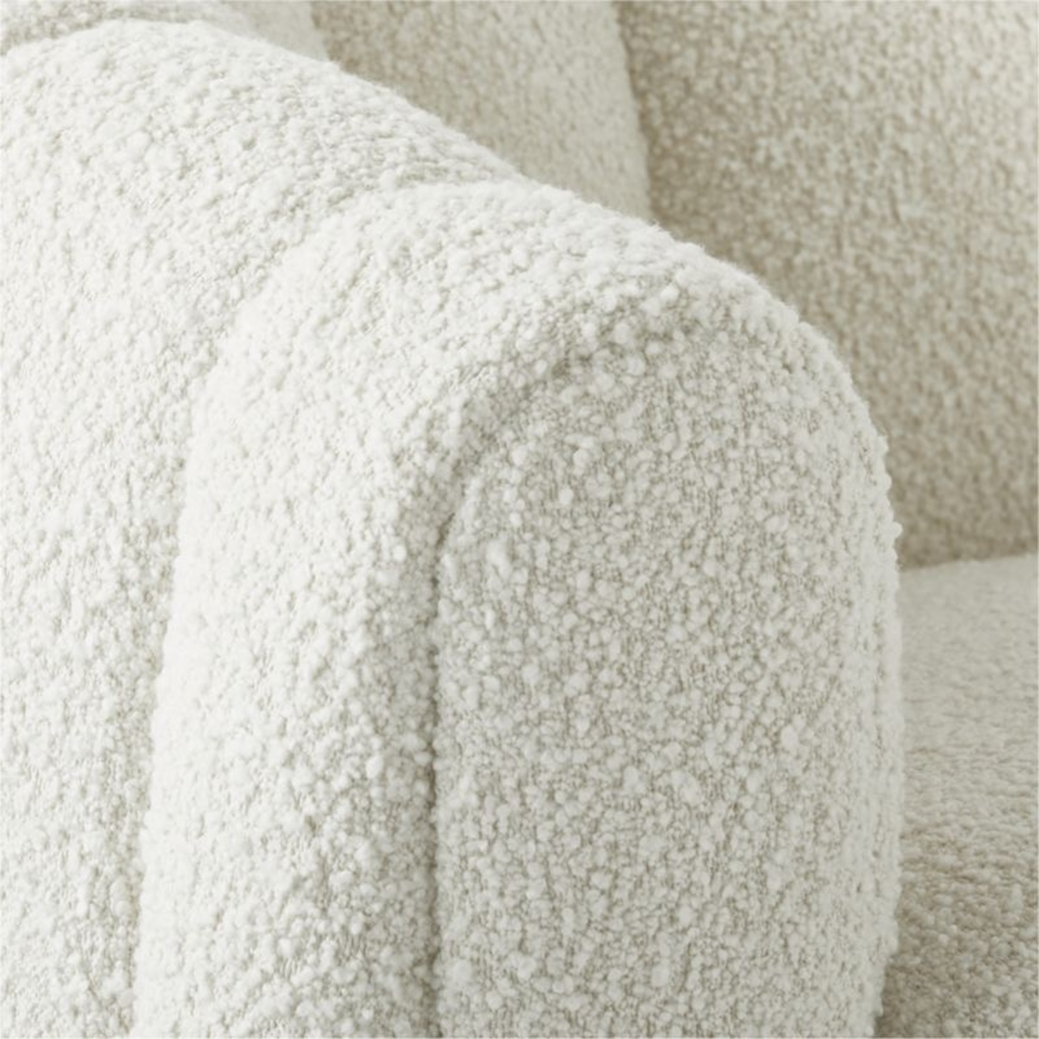 CB2 Fitz 72.5" Channeled White Boucle Loveseat - image-6