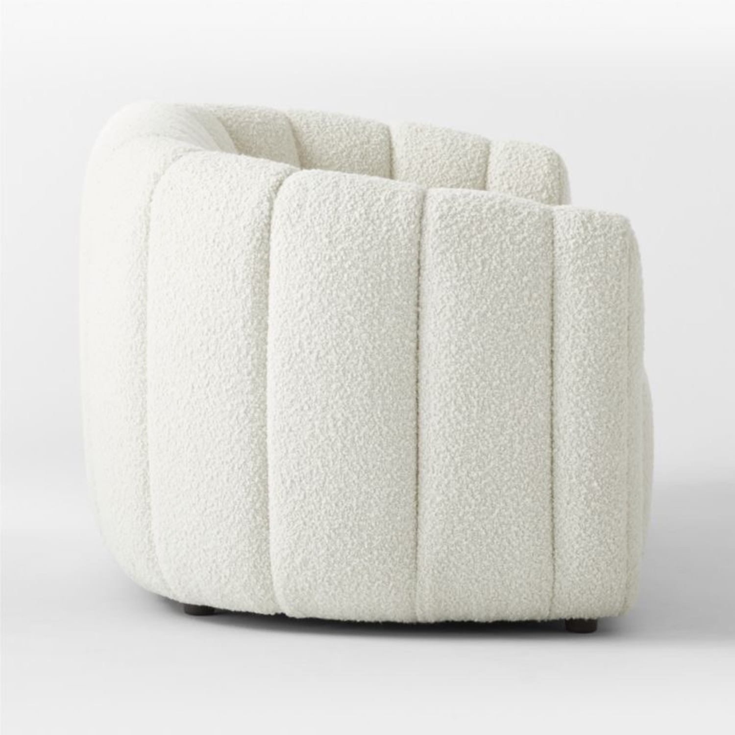 CB2 Fitz 72.5" Channeled White Boucle Loveseat - image-5