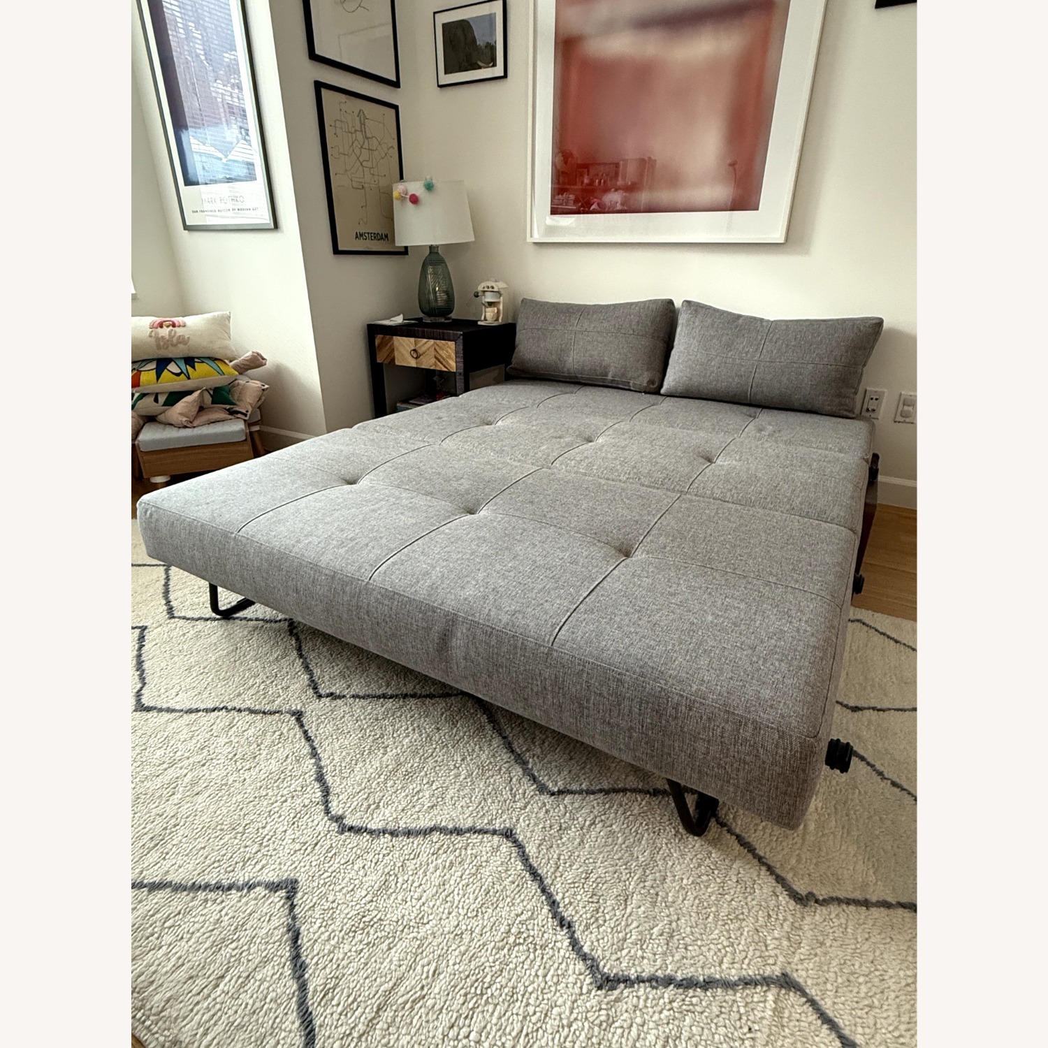 Sit Down New York Dark Gray Fabric Futon - image-3