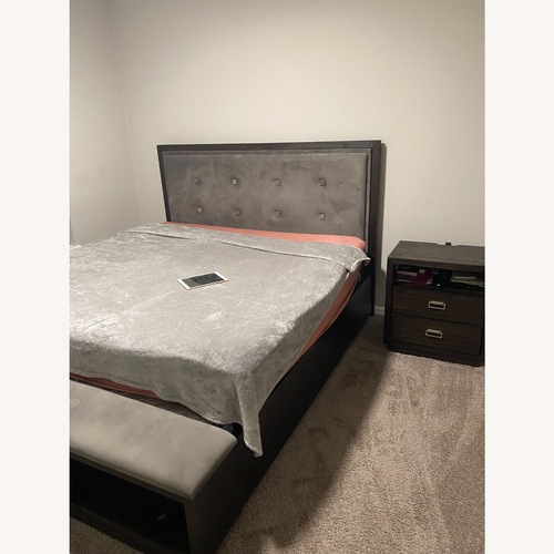 Used Light Gray King Bed for sale on AptDeco
