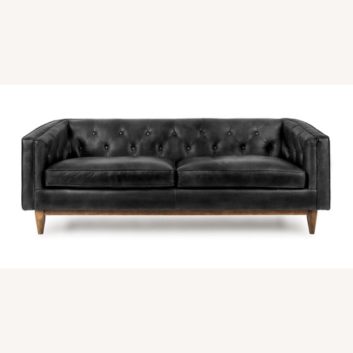 Used Article Alcott Black Leather 3+ Seater Sofa for sale on AptDeco