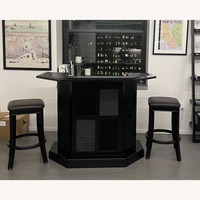 Real Wood Bar with Matching Stools