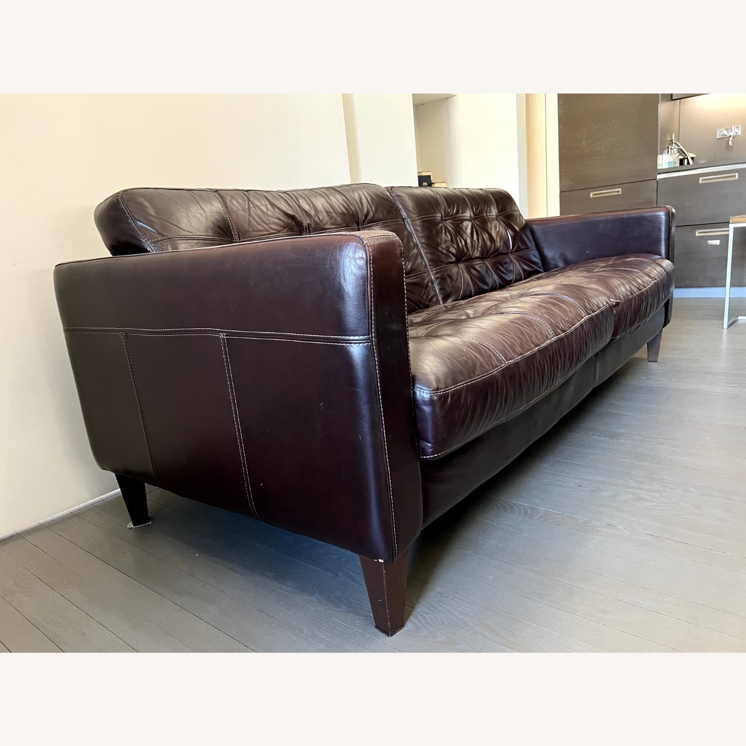 Brown Leather Couch - image-1