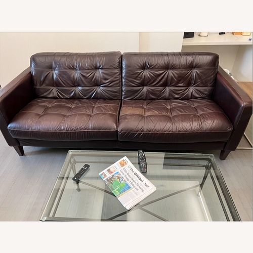 Used Brown Leather Couch for sale on AptDeco