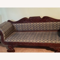 Vintage/Antique Green Fabric 2 Seater Sofa