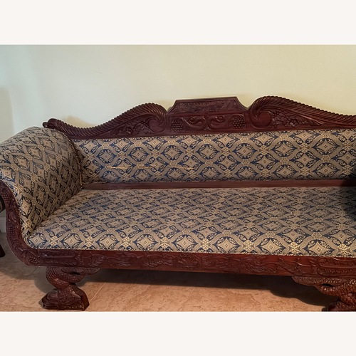 Used Vintage/Antique Green Fabric 2 Seater Sofa for sale on AptDeco