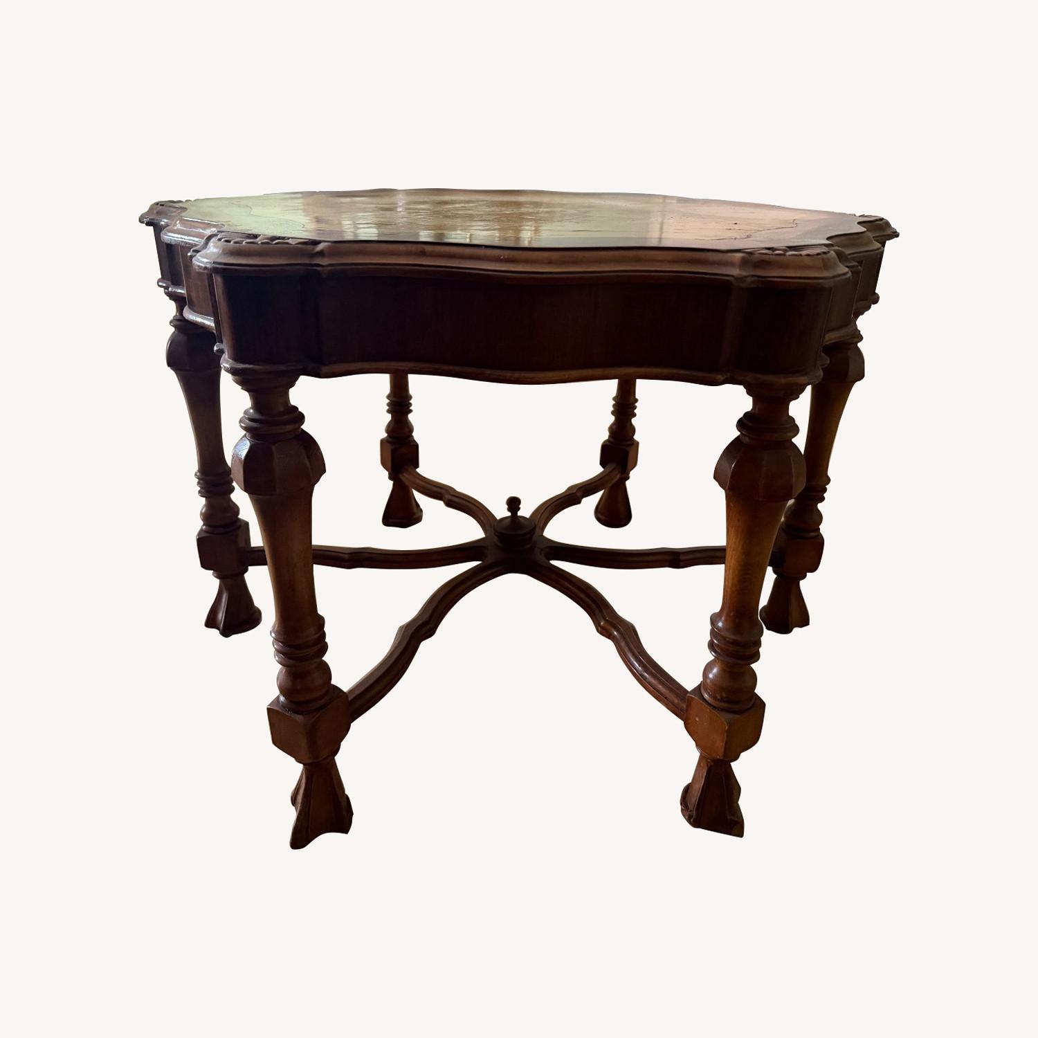 Vintage/Antique Light Brown Wood Side Table - image-0