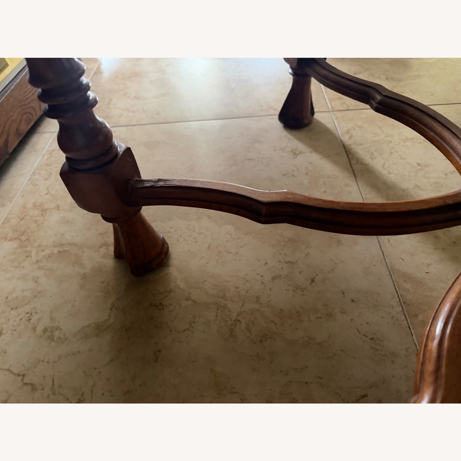 Vintage/Antique Light Brown Wood Side Table - image-5