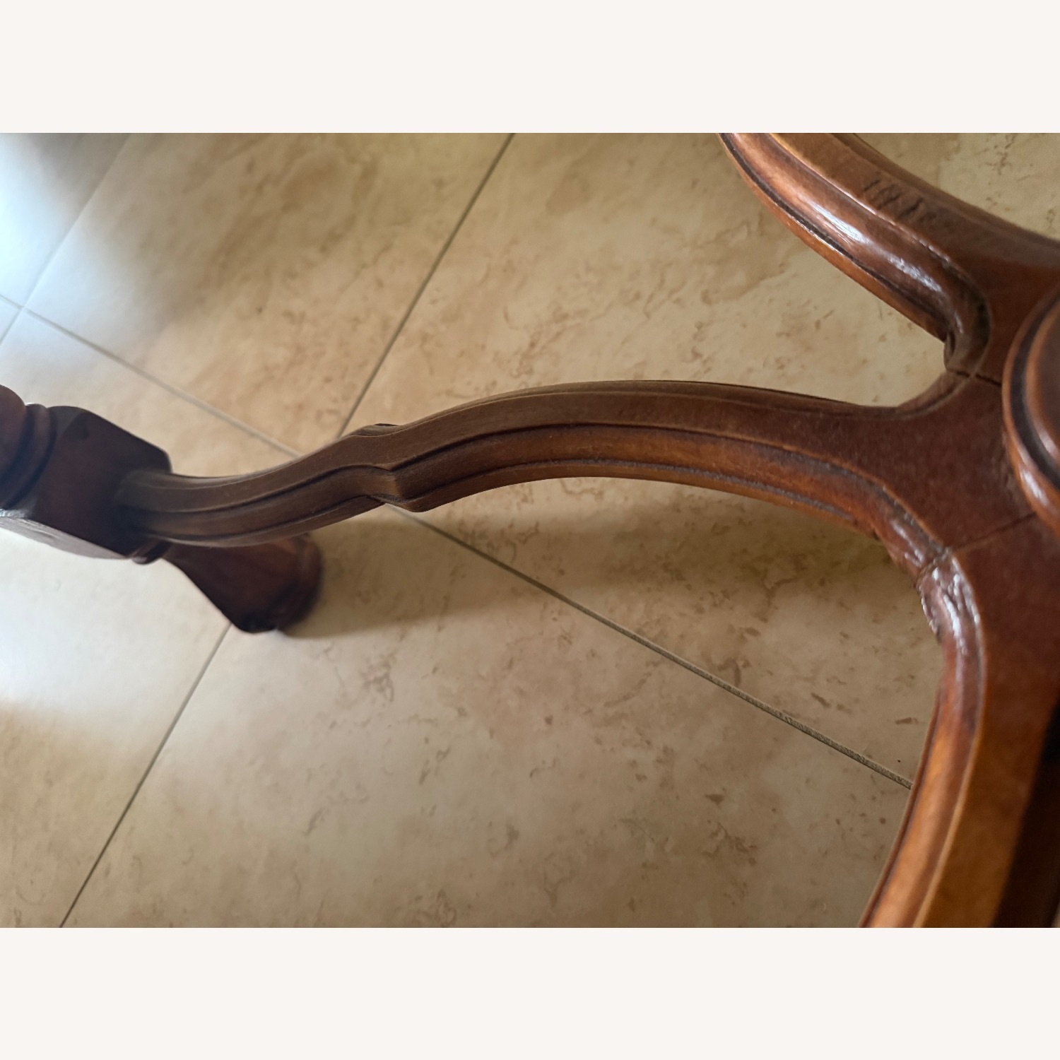 Vintage/Antique Light Brown Wood Side Table - image-12