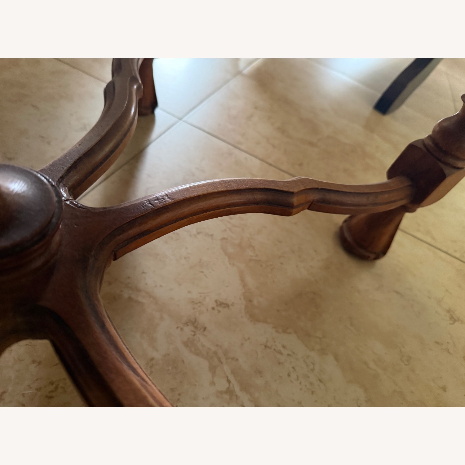 Vintage/Antique Light Brown Wood Side Table - image-11