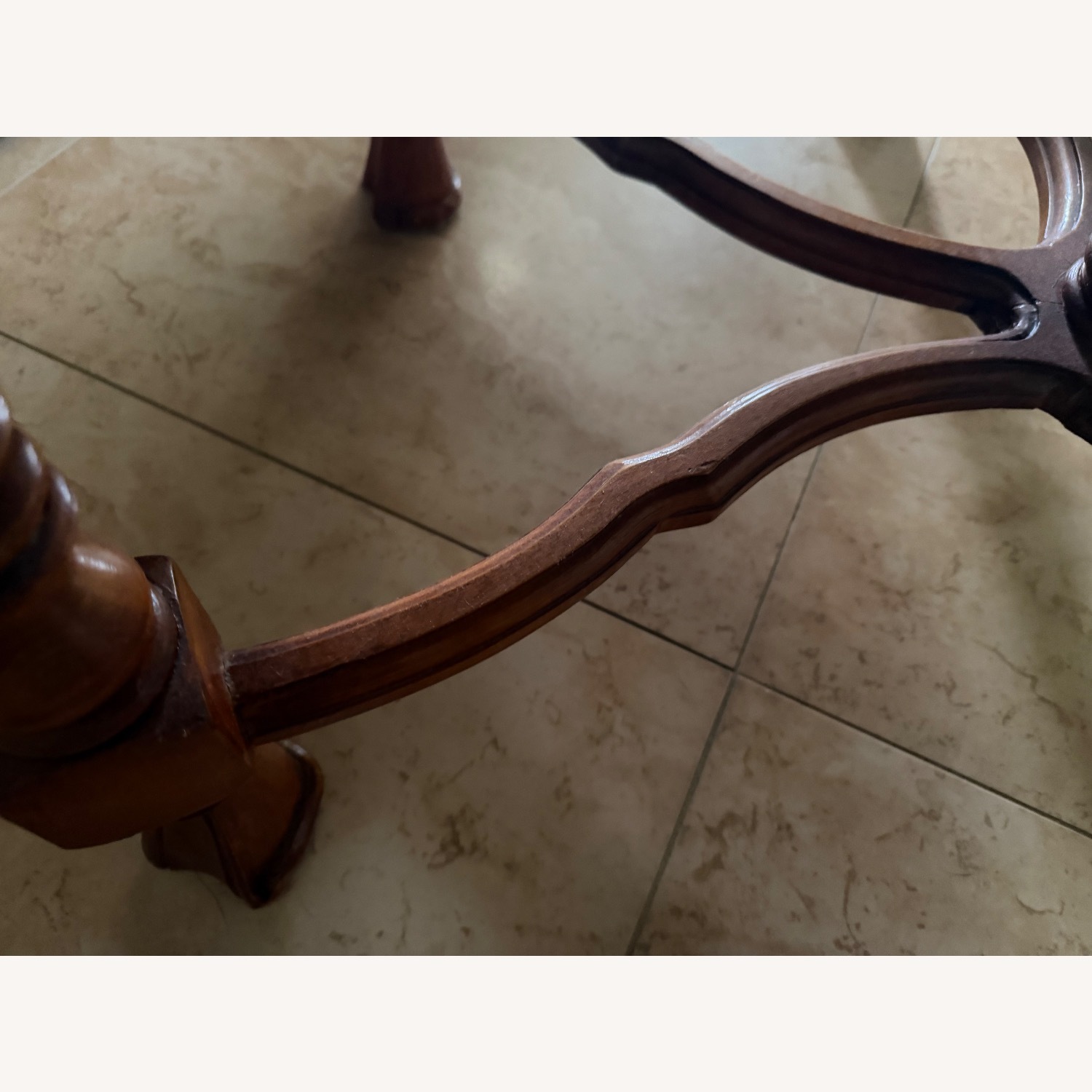 Vintage/Antique Light Brown Wood Side Table - image-8