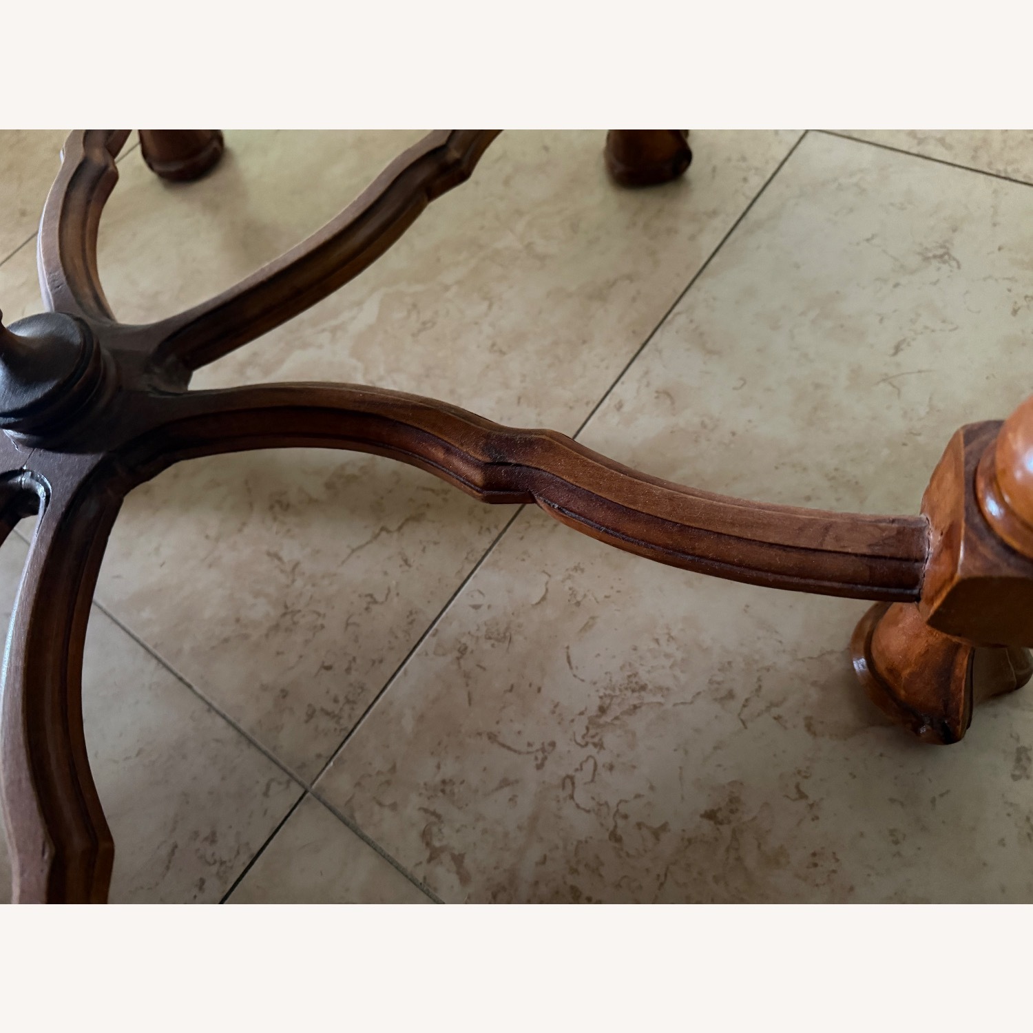 Vintage/Antique Light Brown Wood Side Table - image-10