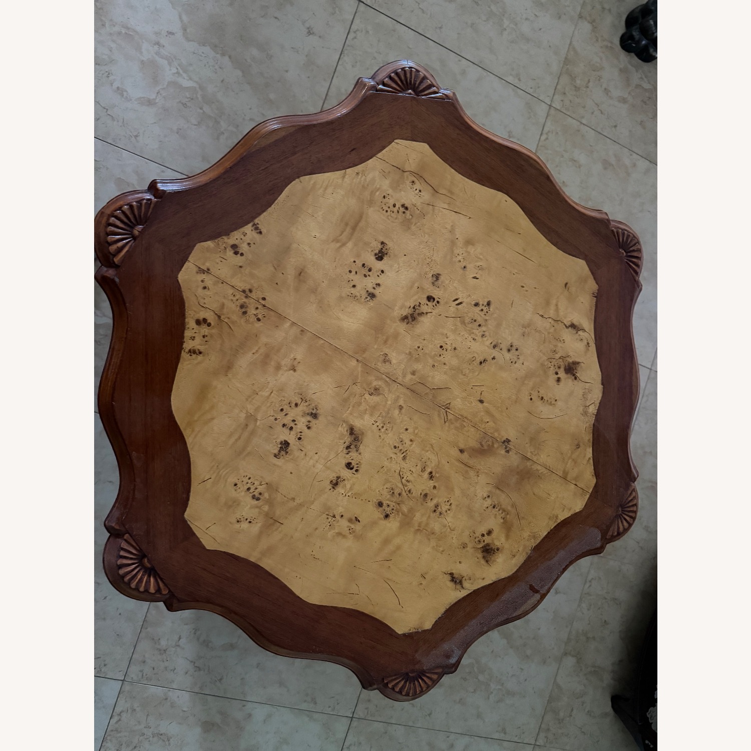 Vintage/Antique Light Brown Wood Side Table - image-1