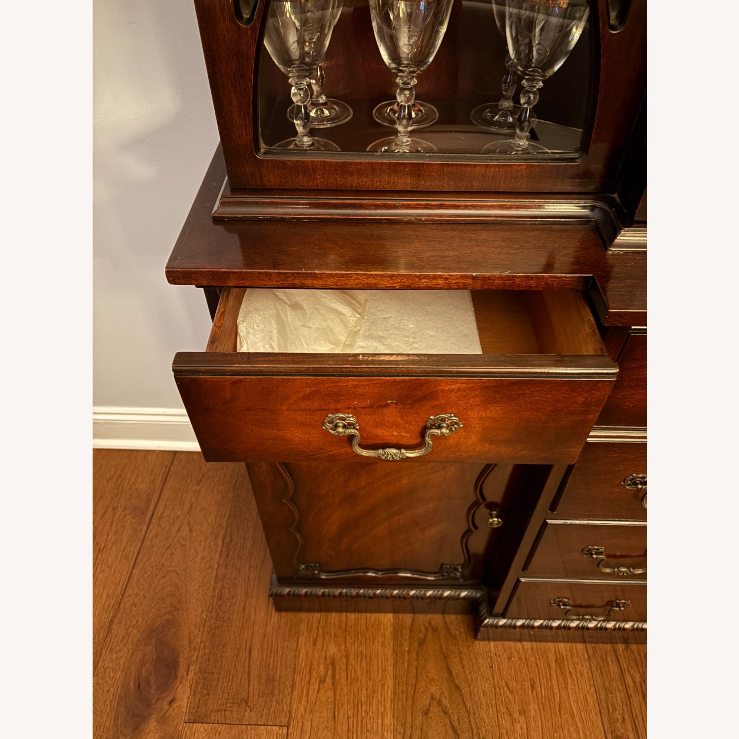 Vintage Bubble Glass Front China Cabinet - image-3