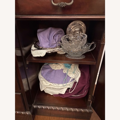 Used Vintage Bubble Glass Front China Cabinet for sale on AptDeco