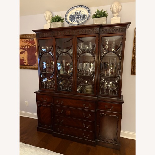 Used Vintage Bubble Glass Front China Cabinet for sale on AptDeco