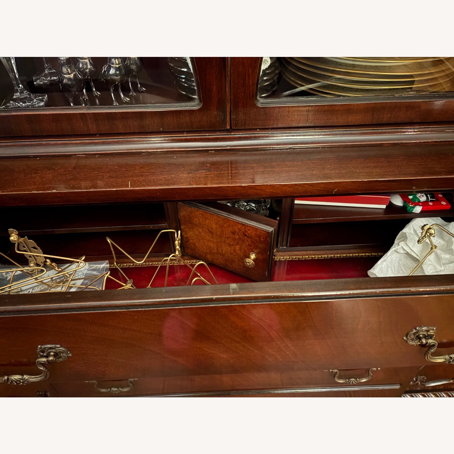 Vintage Bubble Glass Front China Cabinet - image-8