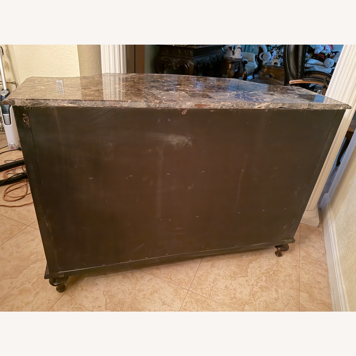 Dark Brown Wood Chest - image-3