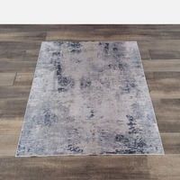 Modern Abstract Grey and Blue 4x6 Area Rug