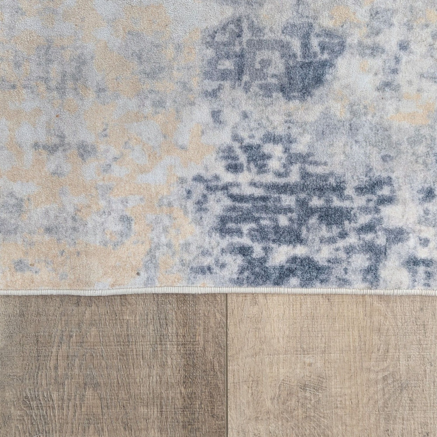 Modern Abstract Grey and Blue 4x6 Area Rug - image-3