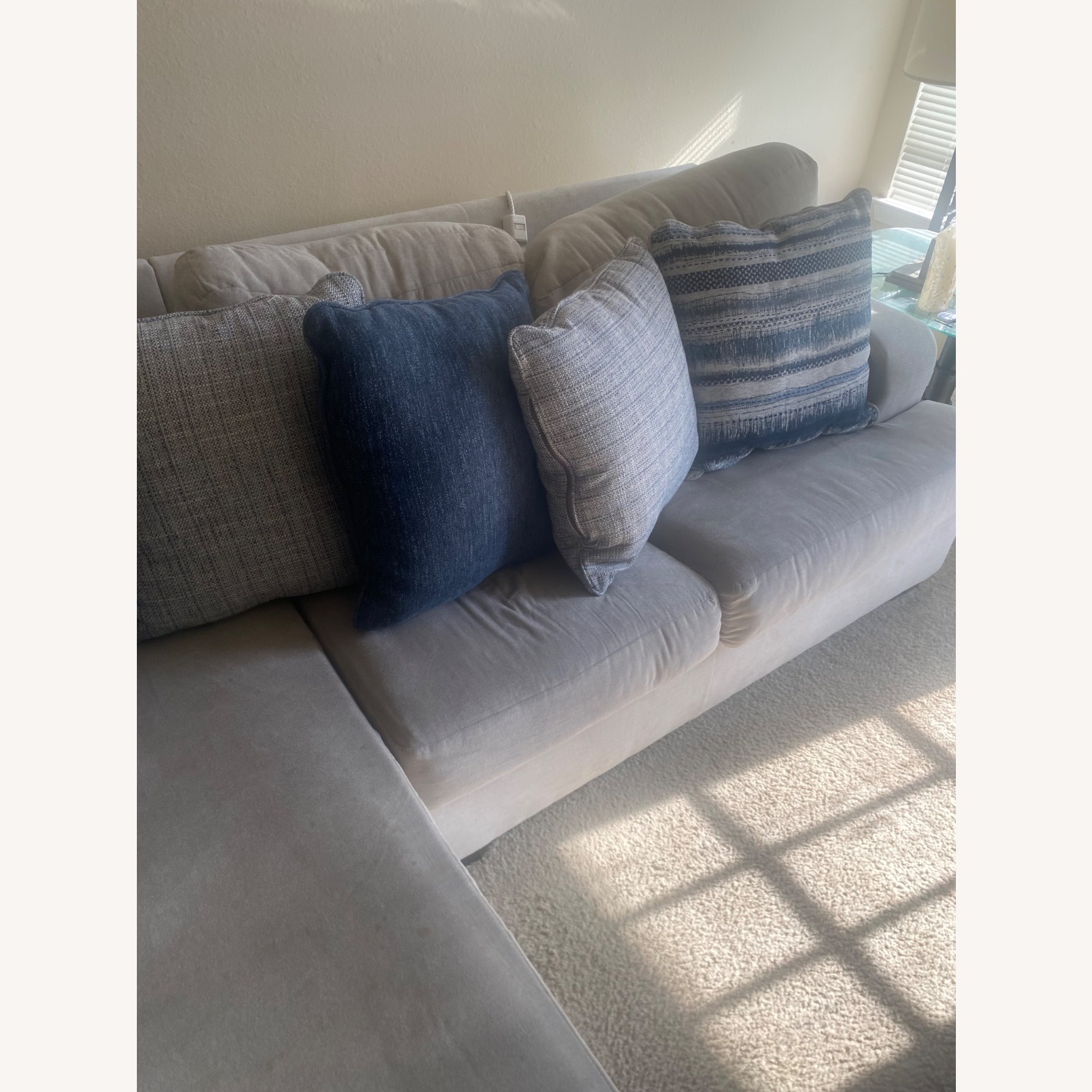 Neutral Beige L-Shaped Sectional Sofa with Chaise - image-3