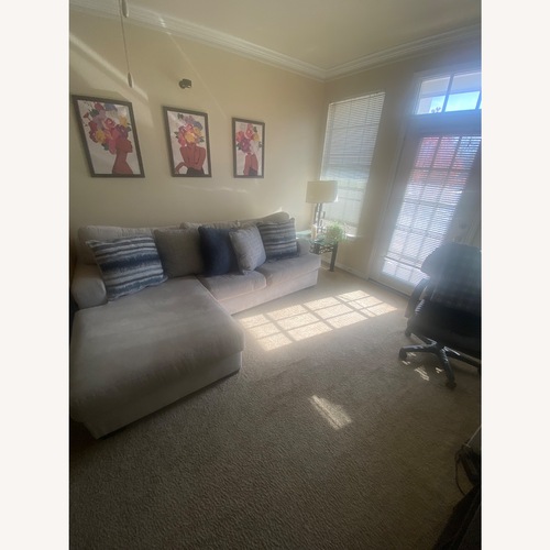 Used Neutral Beige L-Shaped Sectional Sofa with Chaise for sale on AptDeco