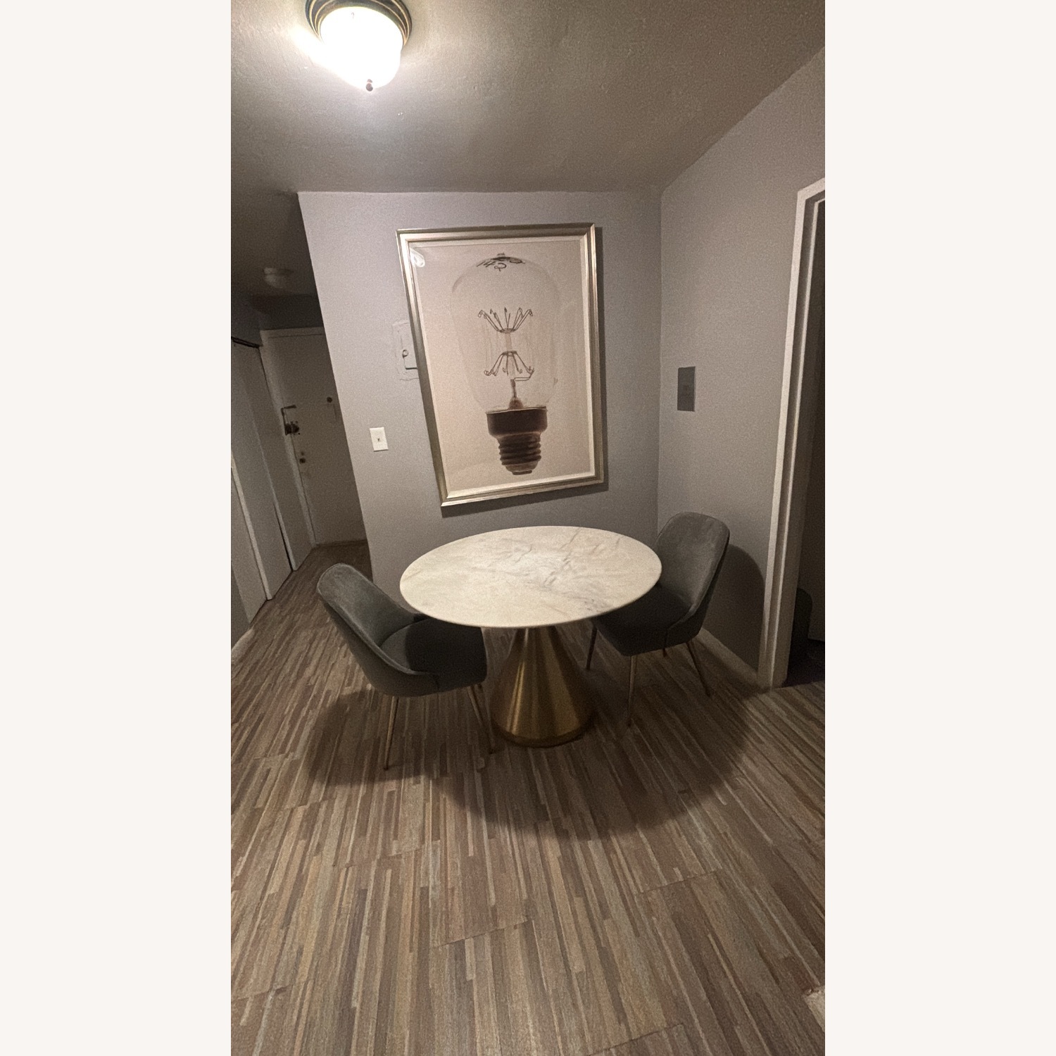 West Elm Silhouette White Marble Dining Table - image-3