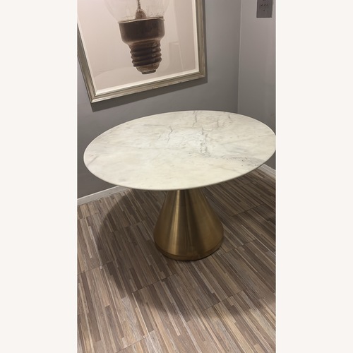Used West Elm Silhouette White Marble Dining Table for sale on AptDeco