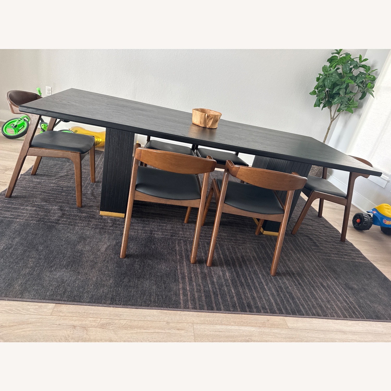 Black Wood Dining Table - image-2